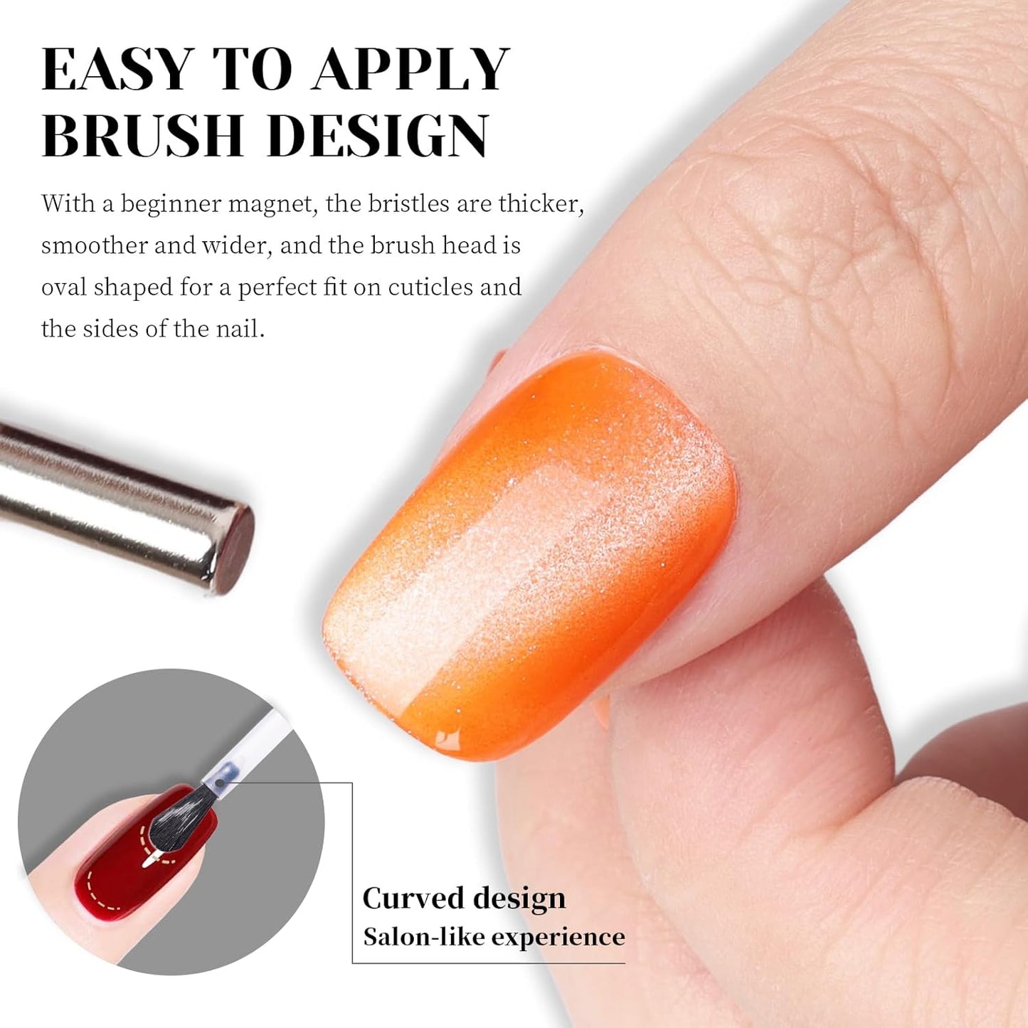 Orange Cat Eye Gel Nail Polish - Perfect for DIY at Home & Ideal Gift for Nail Art Lovers!-Velvo Beauty