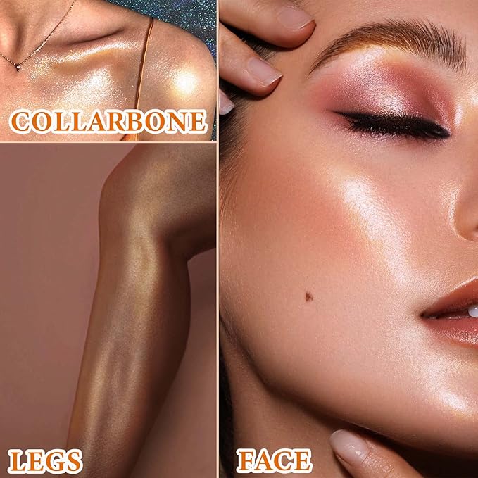 Body Luminizer Liquid Illuminator, Bronze Gold, Skin Foundation Concealer, All Skin Types-Velvo Beauty