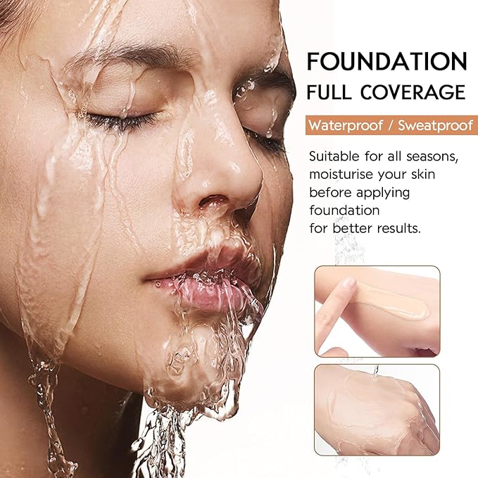 Matte Oil Control Concealer Foundation Flawless Soft Long Lasting Foundation Makeup,Waterproof Full Coverage Face Makeup Strong Concealer Foundation for Oily Acne Skin (#104 Buff Beige)-Velvo Beauty