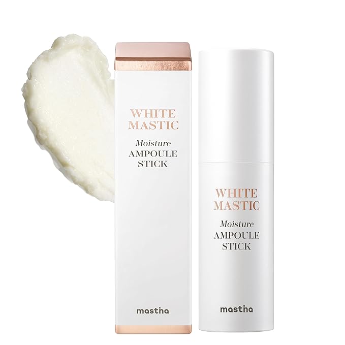 White Mastic Moisture Ampoule Stick (0.35oz) - Wrinkle Reduction, Elasticity, Moisturizing, Radiance Multi Balm. Korean Skin Care Serum Stick for Face, Lips, Eyes, Neck. Vegan T3 Collagen.-Velvo Beauty