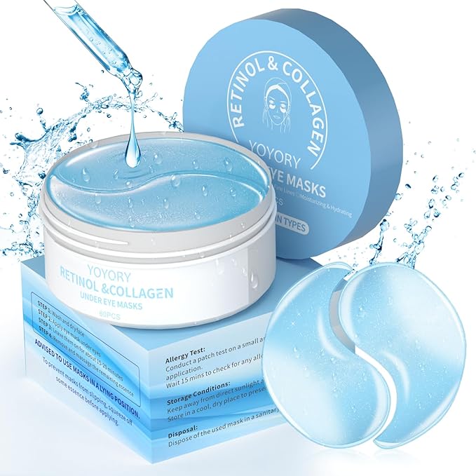 Under Eye Masks Patches - Hyaluronic Acid Collagen for Dark Circles,Eye bags, Fine Lines,puffiness Smoothing Skin Care Treatment Hydrating for Women and Men, (60 Pcs) Blue-Velvo Beauty