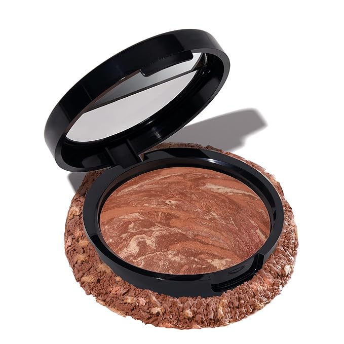LAURA GELLER NEW YORK Baked Bronze-N-Brighten Bronzer Powder - Deep - Natural Bronze Glow-Velvo Beauty