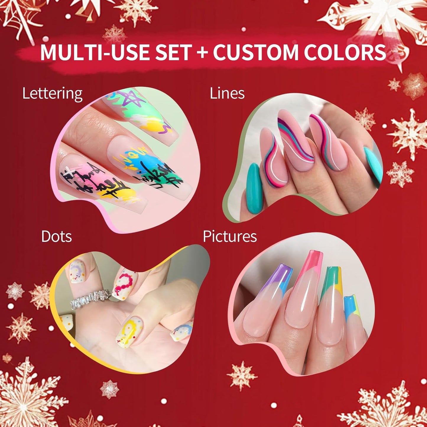 Born Pretty 12 Colors Nail Art Pens Set, Halloween Black White Orange Purple Colors 3D Acrylic Nail Polish Pens Quick Dry Nail Markers for Halloween Drawing Painting Dotting Pen DIY Manicure Tools-Velvo Beauty