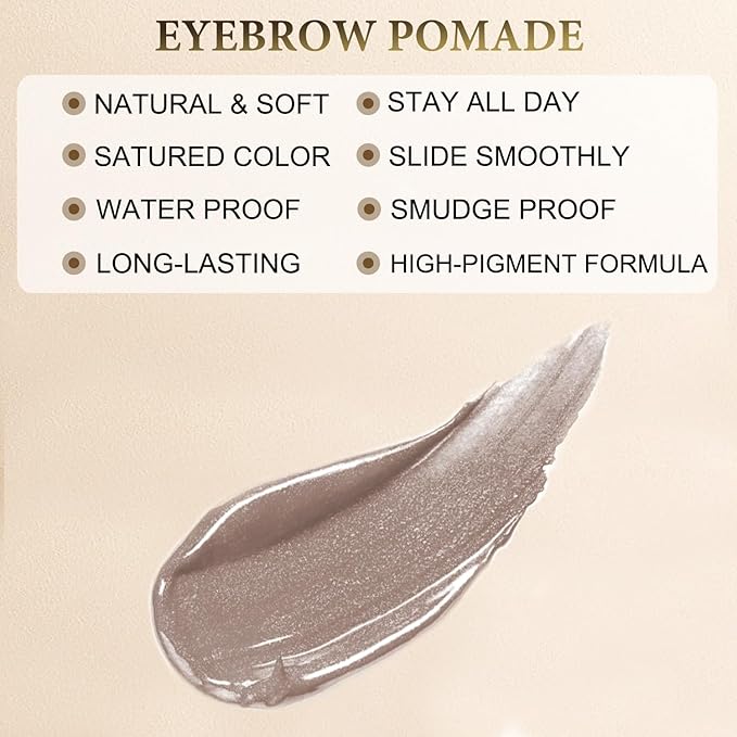 Eyebrow Pomade - Waterproof Brow Pomade for Long-lasting Results,Smudge Proof and Sweat Resistant Formula,Natural Eyebrow Makeup for All Skin Types and Tones - Ash Blonde-Velvo Beauty