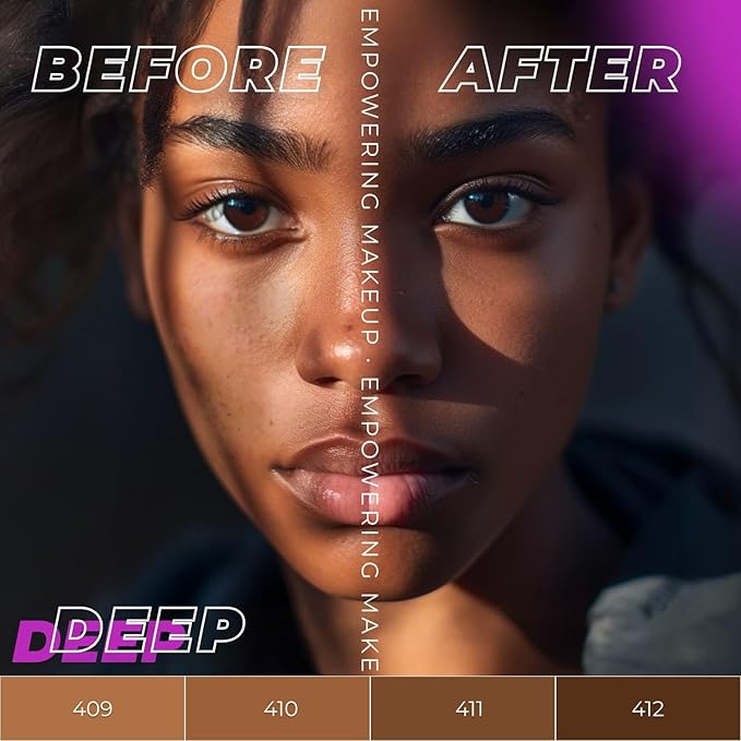 LAMEL OhMy Clear Face Full Coverage Foundation - Acne Coverage - Salicylic Acid & Tea Tree Extract - Dewy & Flawless Finish - Sensitive Skin Care - Organic & Oil-Free - 410, 1.35 fl.oz-Velvo Beauty