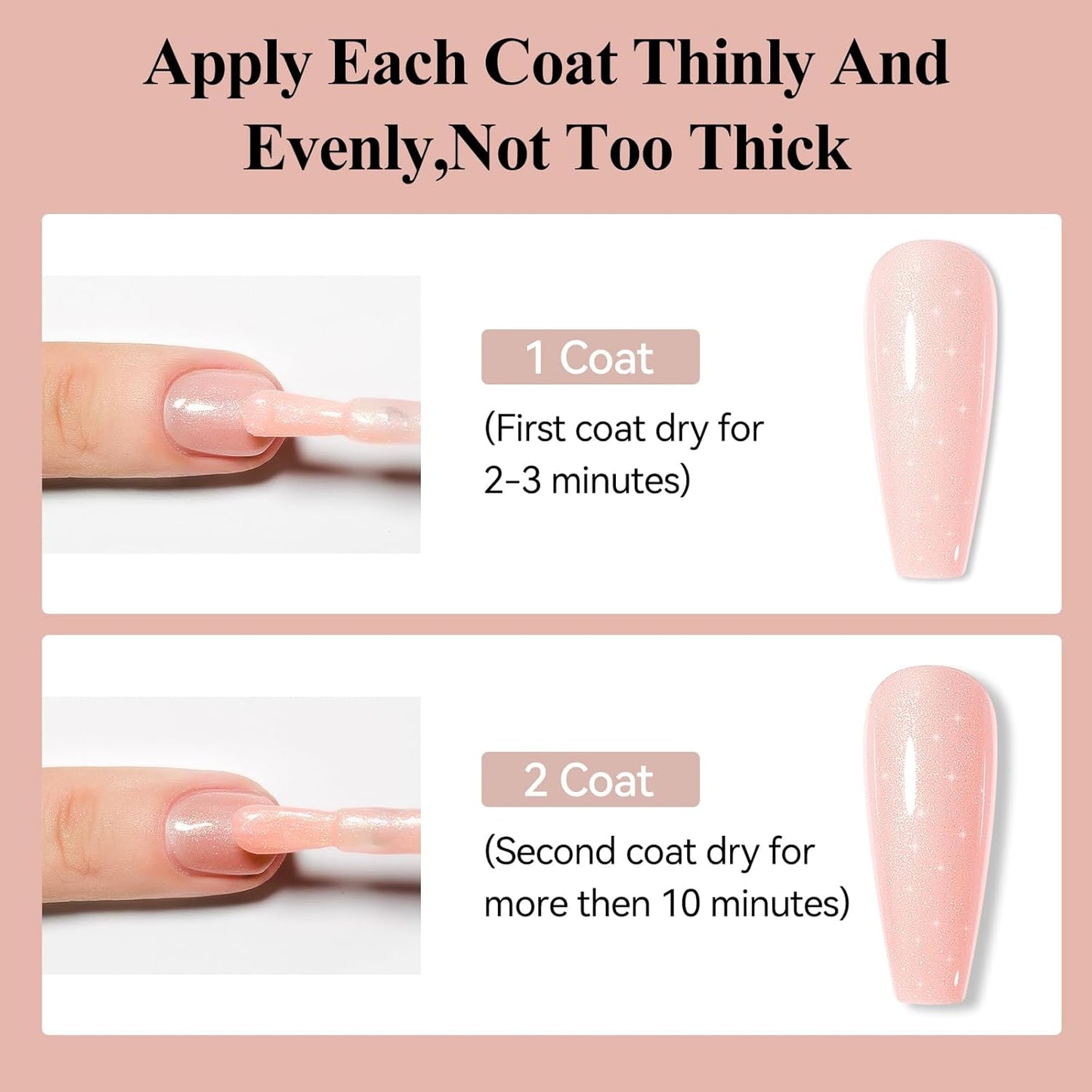 Nail Polish, Air Quick Dry, Light Pink Shimmer Nail Lacquer Non-Gel Nail Art Polish Fast Drying Nail Pigment Oil-based Holographic Fingernail Concealer Polish, 1PC 12ML Long Last-Velvo Beauty