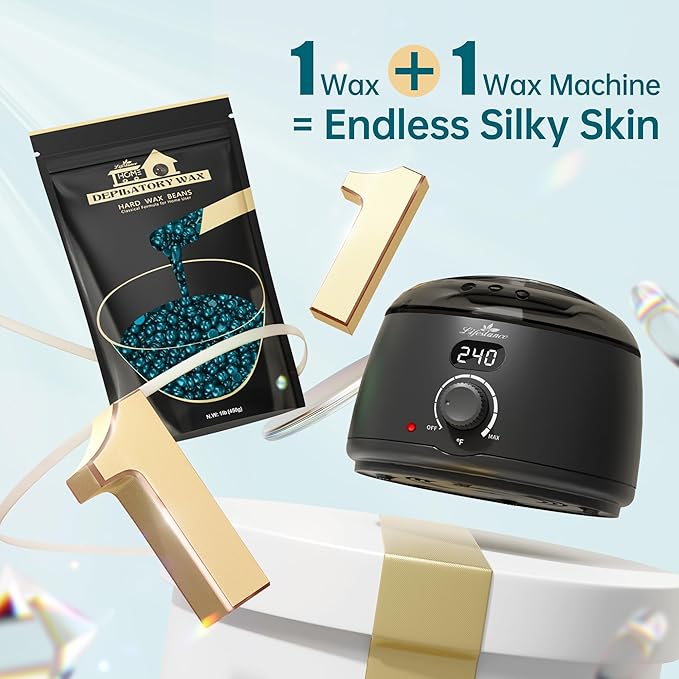 Lifestance Professional Wax Pot Warmer, L2 Premium Digital Wax Melt Machine for Hair Removal, 500ml 14oz LCD Wax Heater for Hard Wax Beads Fast Heat, Home Waxing for Body Brazilian Bikini Face Eyebrow-Velvo Beauty