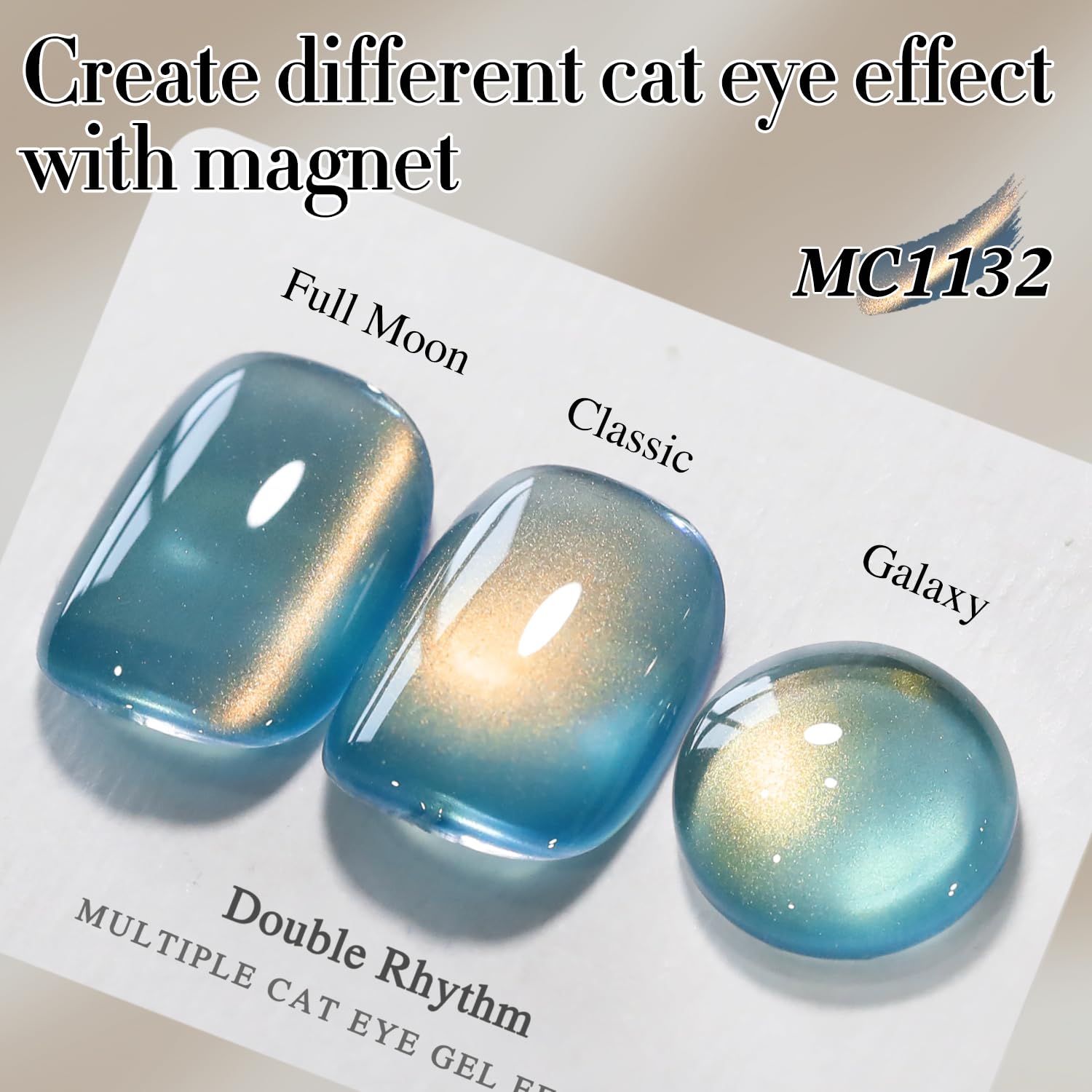 Double Rhythm 15ML Ice Glass Cat Eye Gel Polish with Magnet Holographic Glitter Shimmer Translucent Sheer Color Salon Soak Off Magnetic Nail at Home (SKy Teal-MC1132)-Velvo Beauty