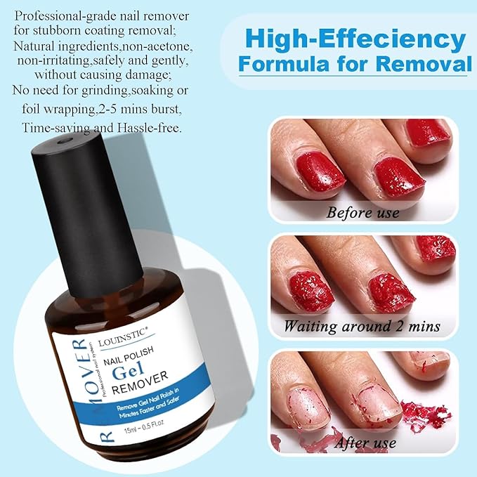 2PCs Gel Nail Polish Remover - 30ML,Fast & Easy, with Roller Cuticle Oil, No Need to Wrap and Soak, Remove Gel Polish in 2-5 Minutes at Home, No Damage to Nails, with Cuticle Pusher Tool,Nail File-Velvo Beauty
