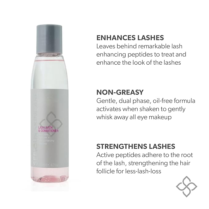 Serious Skincare Lash Bath & Conditioner - Double Action Eye Makeup Remover - Oil Free - Enhancing Peptides Promotes Eyelash Growth - Clover Flower - Effortlessly Removes Waterproof Mascara - 4 oz.-Velvo Beauty