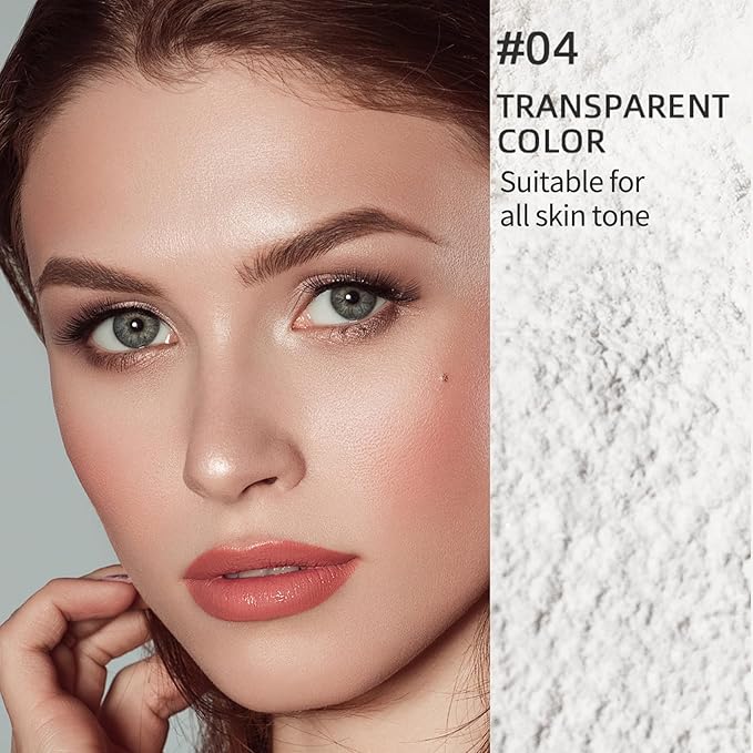 Erinde White Translucent Matte Setting Powder with Puff, Face Loose powder Makeup, Oil Control Finishing Powder, Lightweight Blurring Powder, Waterproof, 24H Long-Lasting, Creates Soft Focus Effect-Velvo Beauty