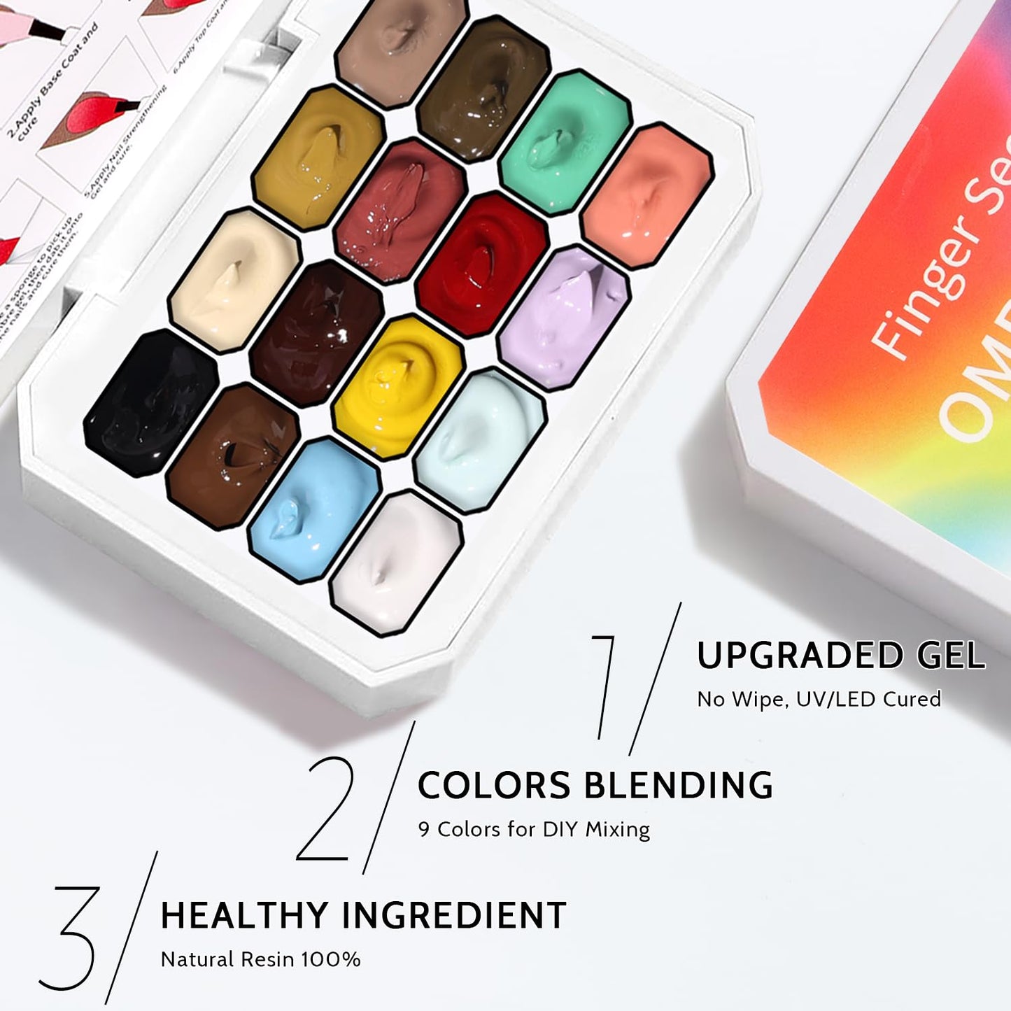 Sponge Pat Paint Nail Gel, Ombre Nails Gradient Gel Nail Blush Blooming Aura Nails Drawing Stripper Floral Painting DIY Nail Art, No Wipe, UV/LED Curing (16 Colors A)-Velvo Beauty