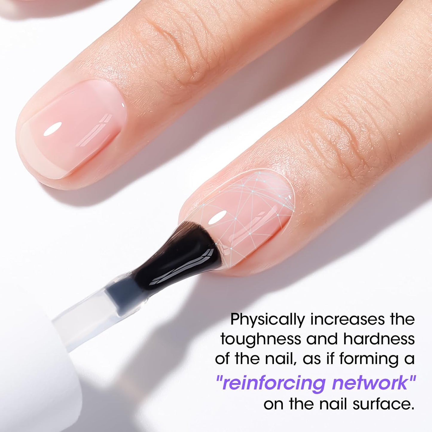 GELLEN Fiber Glass Base Gel Polish, 0.51 Fl.oz Clear Nail Strengthener for Repair Broken Damaged Thin Weak Nails, Professional Soak Off UV Base Coat Salon Home-Velvo Beauty