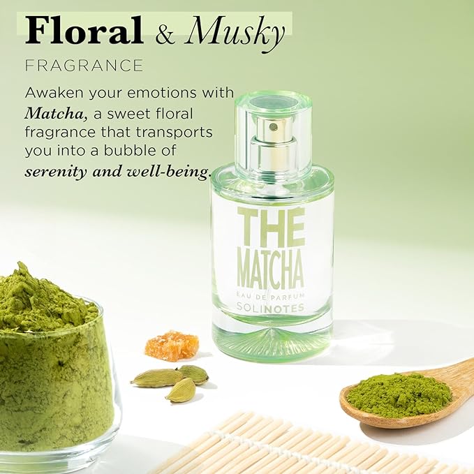 SOLINOTES Matcha Tea Perfume for Women - Eau De Parfum | Delicate Floral and Soothing Scent - Made in France - Vegan - 1.7 fl.oz-Velvo Beauty