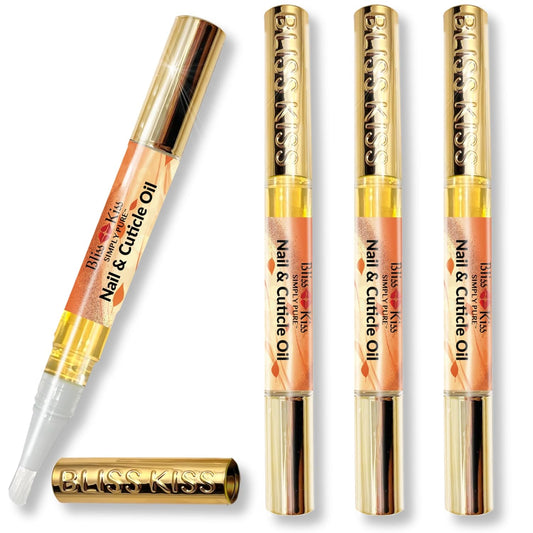 Bliss Kiss | 4 Pumpkin Spice Latte Scent Nail | Oil Cuticle Pen w/Vitamin E & Jojoba⏤Nail Strengthener Nail Growth Serum for Brittle Peeling Breaking Thin Nails-Velvo Beauty