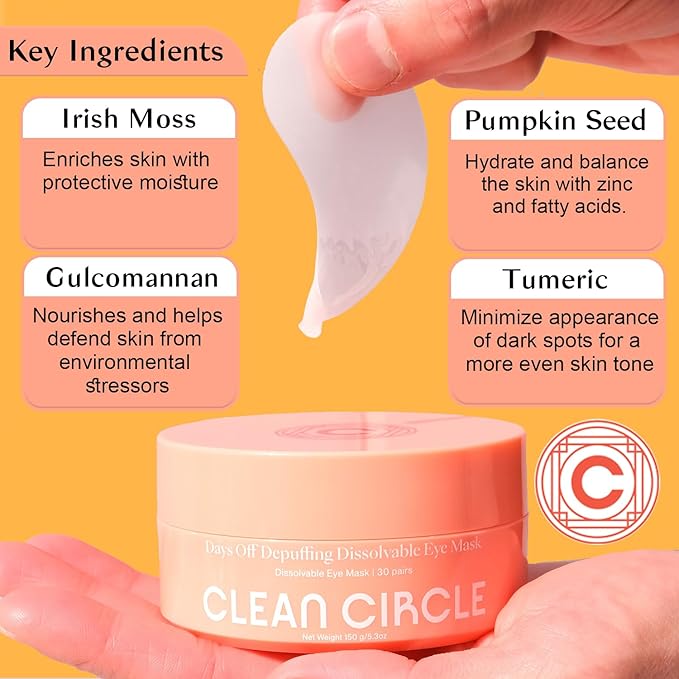 Depuffing Dissolvable Under Eye Masks - Enriched with Glucomannan, and Pumpkin Seed - Combat Fatigue, Reduce Puffiness, and Hydrate for a Fresh Look - Under Eye Mask Patches-Velvo Beauty