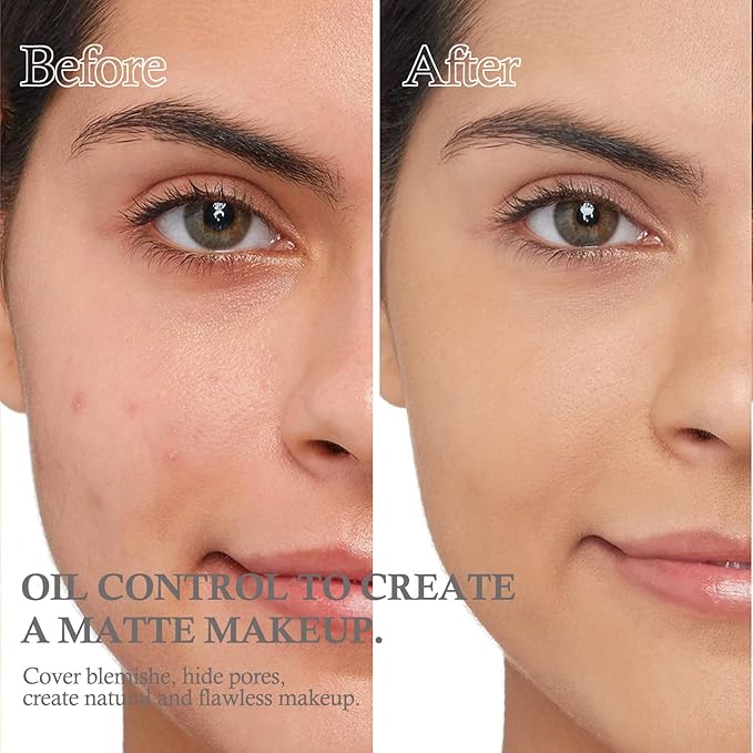 Boobeen Pressed Powder, Light Shade, Long-Lasting Matte Finish, Flawless Lightweight Makeup, 2 Layers Setting Powder Foundation, Compact with Mirror and Puff-Velvo Beauty