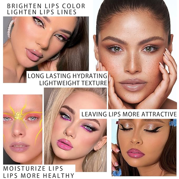 Lip Glow Oil Set, 2 Pcs Comforts Plumping Lip Oil, Refreshes Hydrating Lip Gloss Oil, Non-sticky Lip Plumper Gloss, Nourishing Lip Oil Tinted Lip Balm Lip Care, Soothes Tinted Lip Oil For Dry Lip-Velvo Beauty