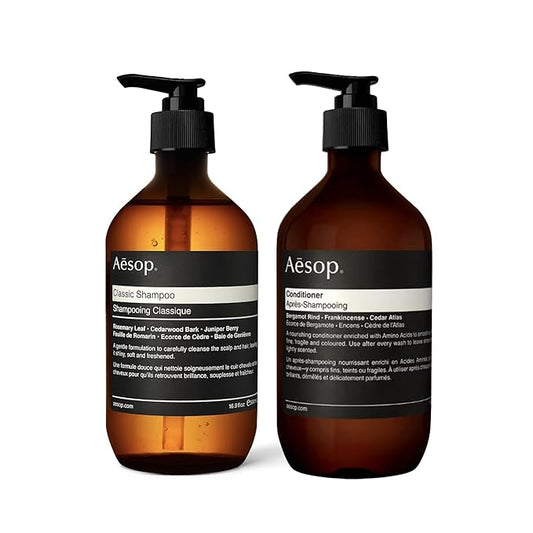Aesop Classic Shampoo & Conditioner Set | Adds Shine, Hydration, Softness to Hair | 500 mL / 16.9 oz-Velvo Beauty