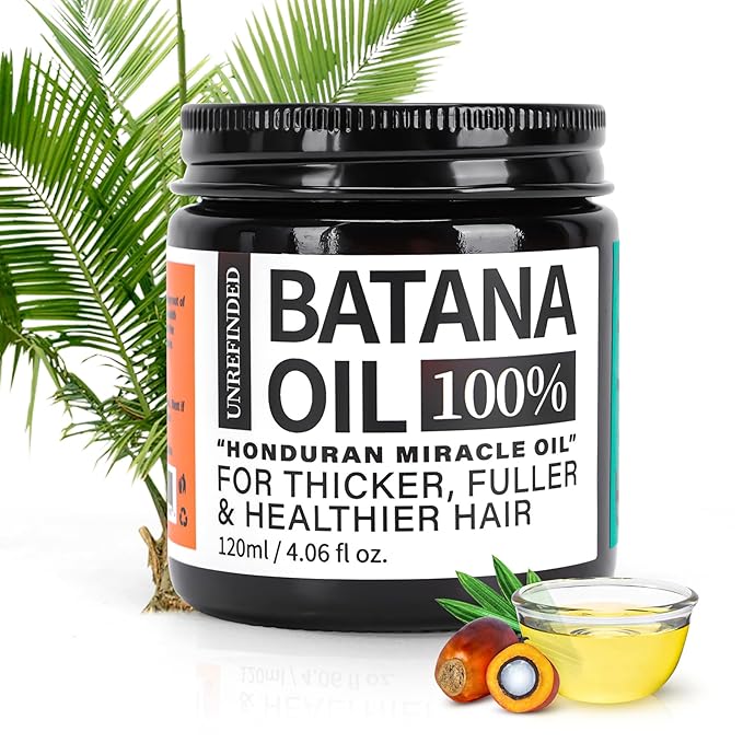 Organic Batana Oil for Hair Growth, 100% Pure Batana from Honduras, Hair Treatment Oil for Thick and Strong Hair, 4 fl oz-Velvo Beauty