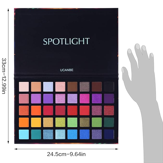 UCANBE Spotlight Eyeshadow Palette Professional 40 Color Eye Shadow Matte Shimmer Makeup Pallet Highly Pigmented Colorful Powder Long Lasting Waterproof Eye Shadow-Velvo Beauty