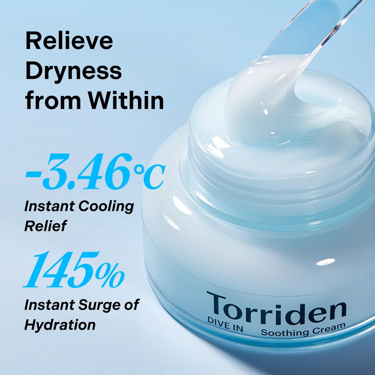 Torriden DIVE IN Hyaluronic Acid Soothing Cream 100ml (3.38 fl. oz) | Revitalizing Facial Moisturizer for Sensitive and Dry Skin | Hyaluronic Acid, Panthenol, Allantoin-Velvo Beauty