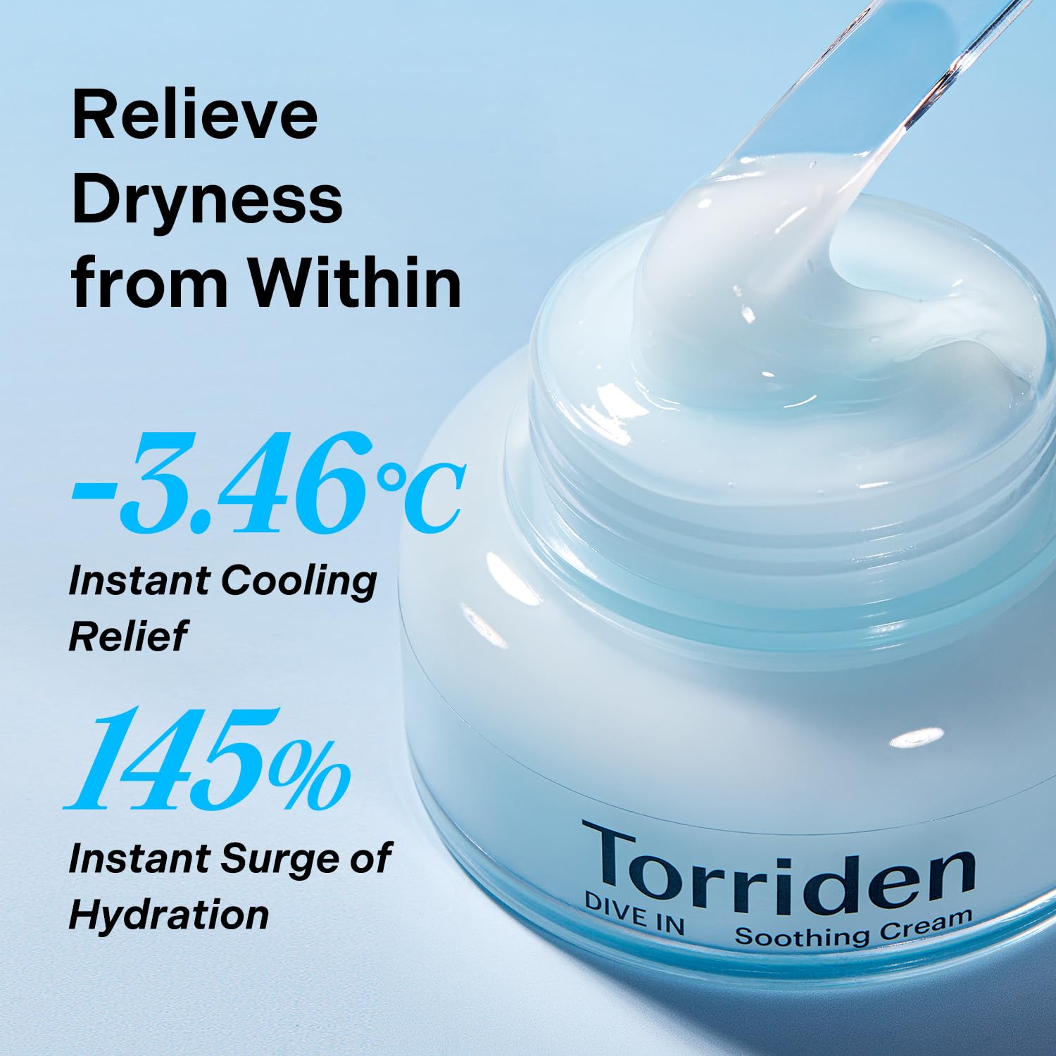 Torriden DIVE IN Hyaluronic Acid Soothing Cream 100ml (3.38 fl. oz) | Revitalizing Facial Moisturizer for Sensitive and Dry Skin | Hyaluronic Acid, Panthenol, Allantoin-Velvo Beauty