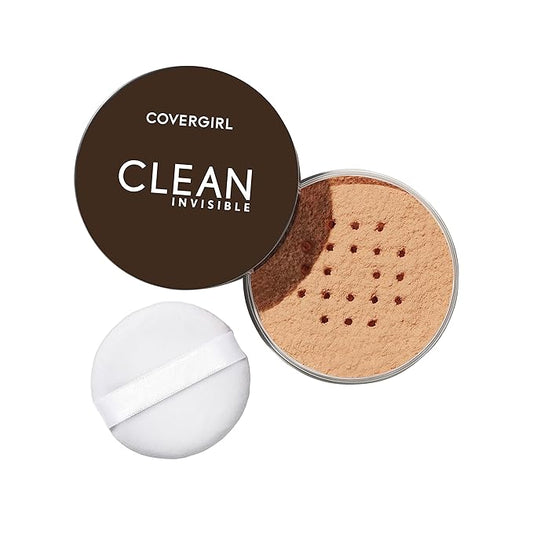COVERGIRL Clean Invisible Loose Powder - Loose Powder, Setting Powder, Vegan Formula - Translucent Medium Warm, 18 g (0.63 OZ)-Velvo Beauty