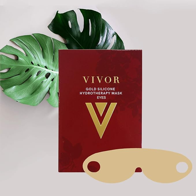 Vivor Gold Silicone Reusable Eye Mask - Luxurious Hydrotherapy Anti aging Experience to Reduce Eye Bags, Crow's Feet, Wrinkles, and Fine Lines. Reusable Up To 100 Times!-Velvo Beauty