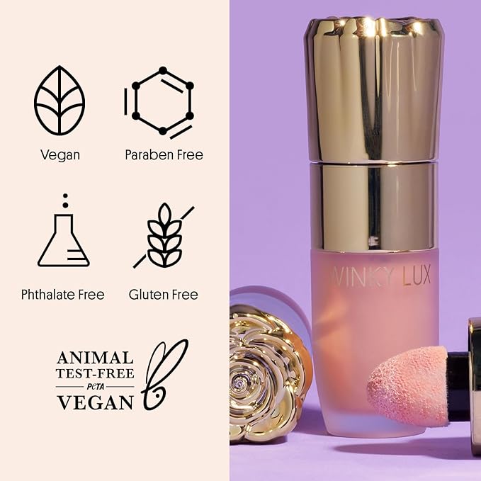 Winky Lux Cheeky Rose Liquid Highlighter, Gel Cream Blush Wand, Blendable & Buildable Pigment, Long Lasting Weightless, Angel-Velvo Beauty