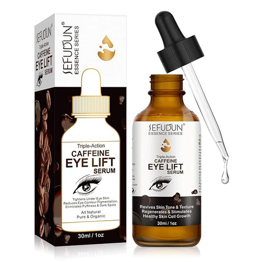 Dark Circles Under Eye Treatment for Women Caffeine Serum Circles, Puffiness, Bags, Anti Aging Reduces Wrinkles and Fine Line, 100% Pure Coffee Oil - 1 oz / 30 ml, 1 Fl Oz (Pack of 1)-Velvo Beauty