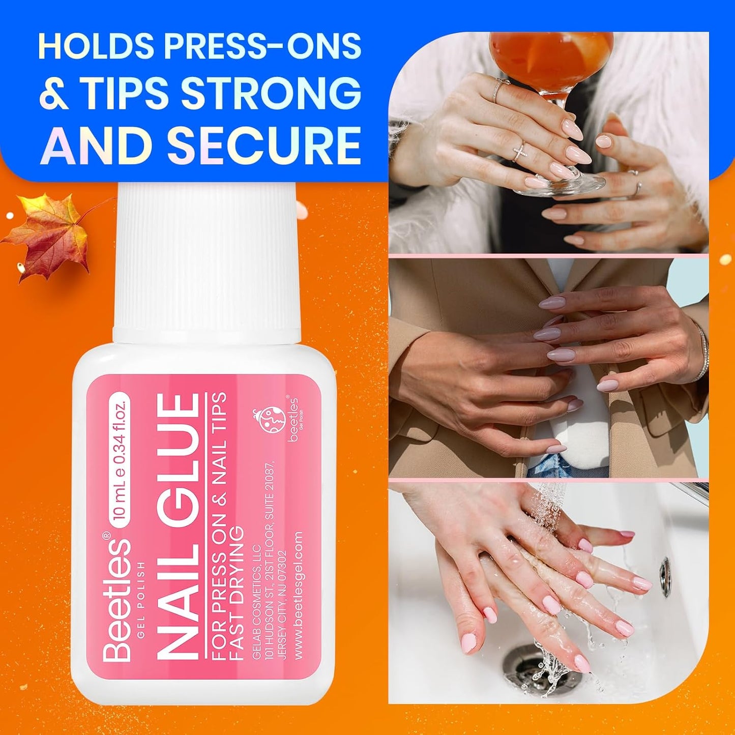 Beetles 10ML Super Strong Nail Glue for Press Ons, Nail Tips, Acrylic Nails No Uv Light Needed Nail Bond Brush in Nail Glue for Press On Nails Fake Nails Long Lasting for Beginners DIY Home-Velvo Beauty