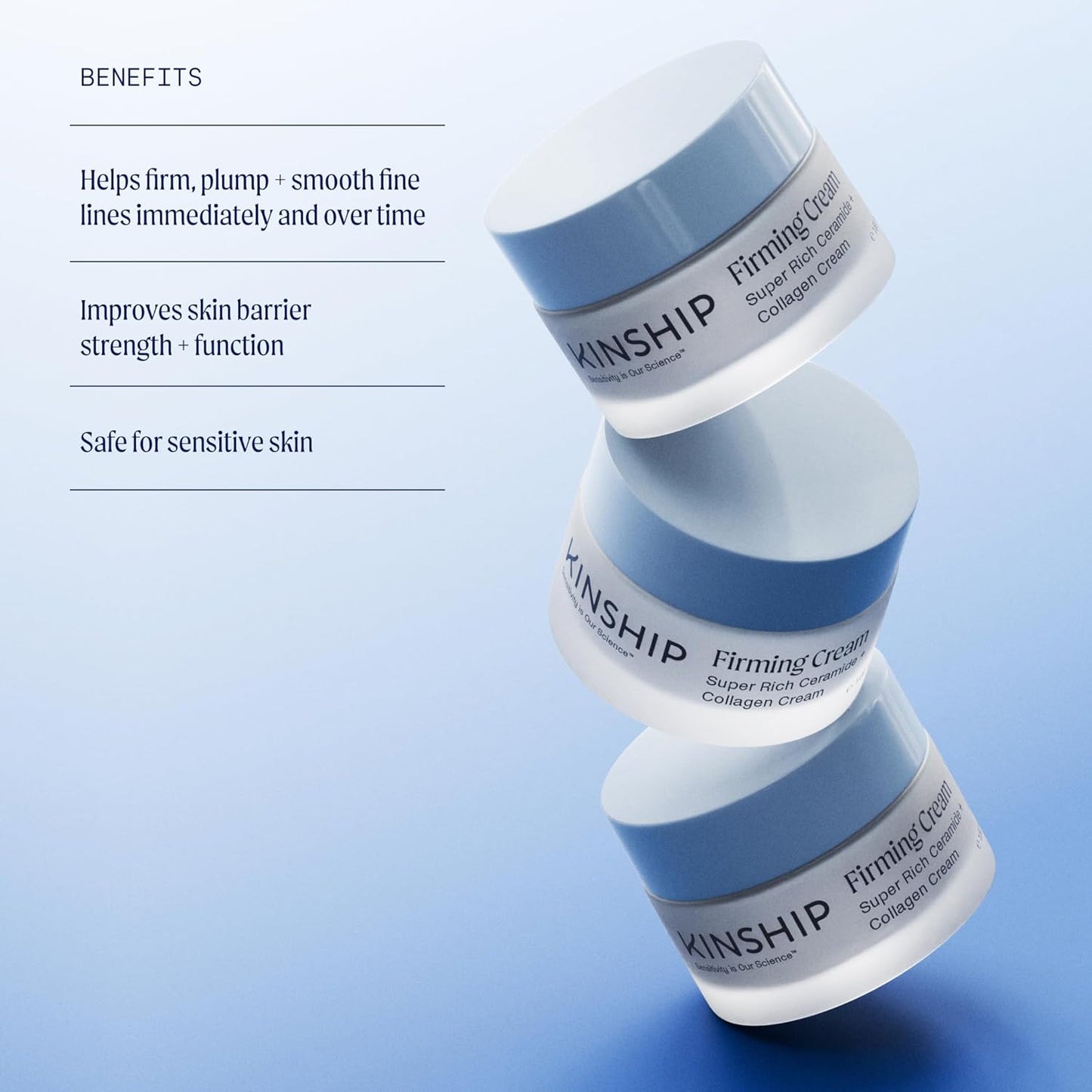 Kinship Super Rich Collagen + Ceramide Firming Cream | Anti Aging, Hydrating Face Moisturizer for Sensitive Skin | Wrinkle Cream - Smooth Fine Lines | Synthetic Fragrance-Free | Derm Approved, (1.7oz)-Velvo Beauty