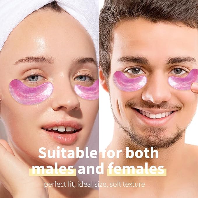 MOND'SUB Premium Under Eye Patches, Gel Eye Patches Hydrating & Refresh for Puffy Eyes, Under Eye Bags & Dark Circles, Natural Collagen Eye Gels Pads, Crystal Anti-Aging Eye Mask (Pink)-Velvo Beauty