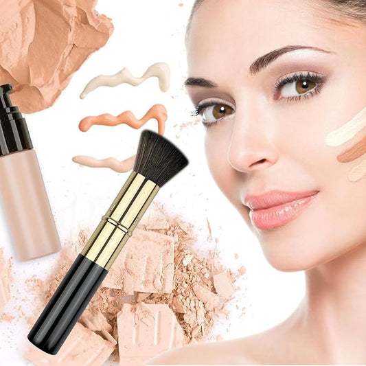 Retractable Kabuki Brush, Travel Powder Foundation Makeup Brush Face Blush Brushes for Liquid, Cream and Powder Face Makeup, Travel Size Makeup Brush-Velvo Beauty