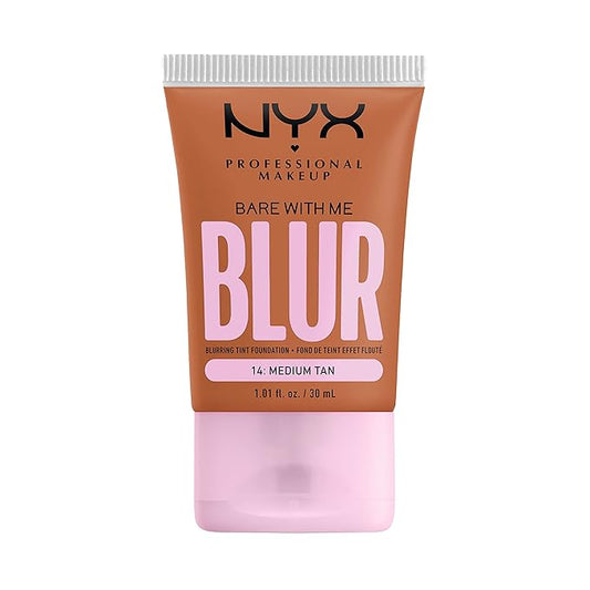 NYX PROFESSIONAL MAKEUP Bare With Me Blur Skin Tint Foundation Make Up with Matcha, Glycerin & Niacinamide - Medium Tan-Velvo Beauty