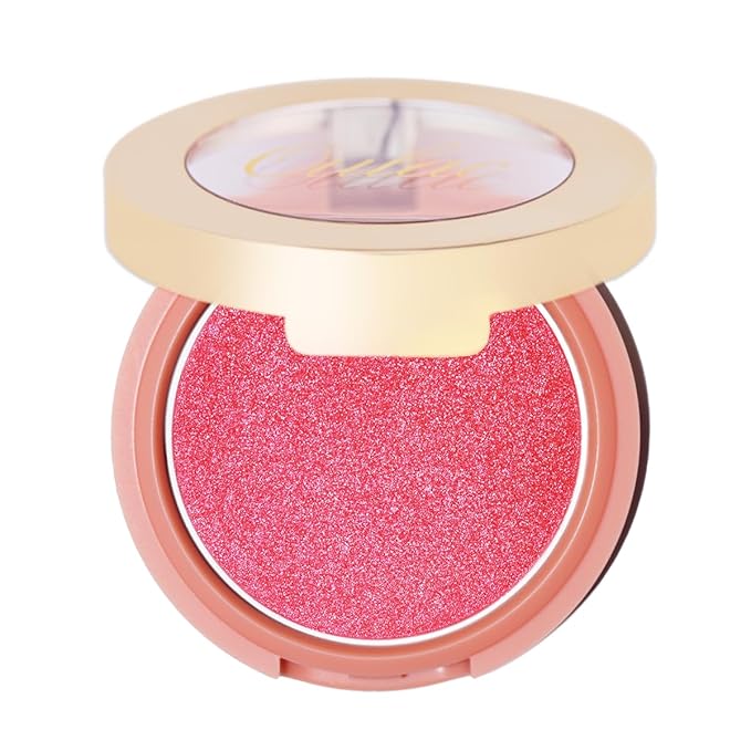 Oulac Luminisers Powdery Blusher for Cheeks Face Glow,Brighten Skin As Highlighter Makeup, Shimmer Blusher,Buildable and Vegan Cosmetics,4.8g F11 Heat On-Velvo Beauty