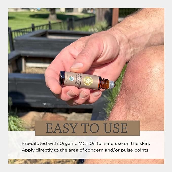 Silk Road Organic Frankincense Oil & Myrrh Essential Oil Roll On, 100% Pure USDA Certified Aromatherapy for Body Aches, Stiffness & Tingling, Stress Relief, & Skin - 10 ml Roller-Velvo Beauty