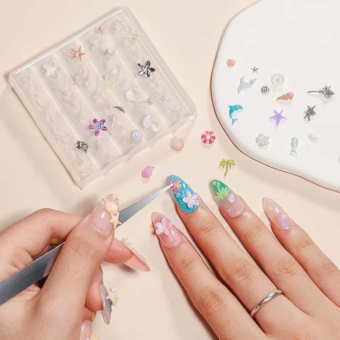 MIZHSE Solid Builder Gel for Nails, Clear 60g 3D Sculpting Gel for Nail Art Non-Sticky Molding Hard Gels UV LED Nail Charm with Gold Chrome Nail Powder and 3D Silicone Flower Mold Kit for DIY Salon-Velvo Beauty