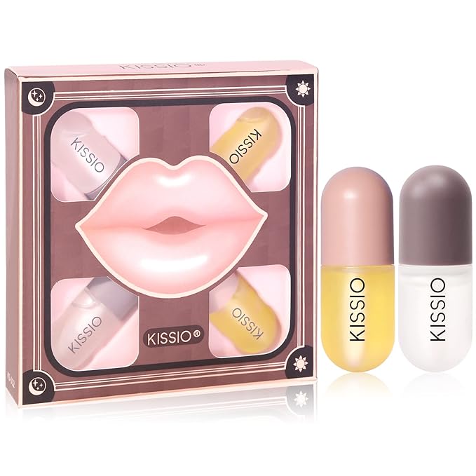 KISSIO Lip Plumper Set,Natural Lip Plumper and Lip Care,Lip Plumper Gloss,Lip Moisturizing,Day and Night Ues,4PCS Lip Plumper,Cruelty Free,5.5 ml*4-Velvo Beauty