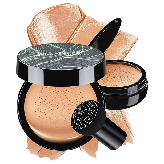 Mushroom Head Air Cushion CC Cream Foundation - BB Cream Concealer Oil Control Long-Lasting, Waterproof Base Primer, Cream Foundation Full Coverage for Mature Skin & All Skin Types (Medium)-Velvo Beauty