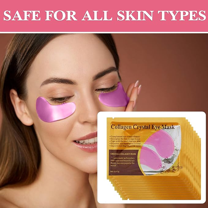 30 Pairs Under Eye Mask,Moisturising Under Eye Patches for Women,Crystal Collagen Eye Gel Pads for Reducing Fine Lines,Puffy Eyes and Dark Circles Under Eye Bags Treatments(Pink)-Velvo Beauty