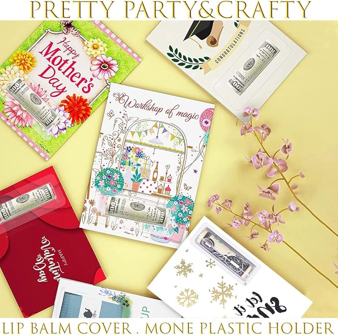 WESAPPINC Clear Chapstick Pouch Plastic Lip Balm Pouches for Gift Cards & Money Cards,Lip Balm Plastic Cover with Adhesive (60PACK)-Velvo Beauty