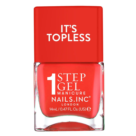 Nails Inc It's Topless Gel-Like Nail Polish, 4-in-1 Base Coat, Treatment, Color, Top Coat, Long Lasting, Strong, Chip Free, Glossy Salon Quality Manicure, Air Dry Nail Polish, Jennifer, 0.47 Fl Oz-Velvo Beauty