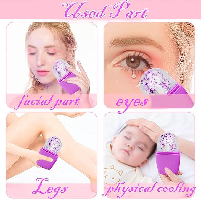 Ice Facial Cube Facial Beauty Ice Roller Skin Care Tools Ice Roller for Face and Eye Silicone Ice Mold for Face Beauty Ice Face Roller-Velvo Beauty