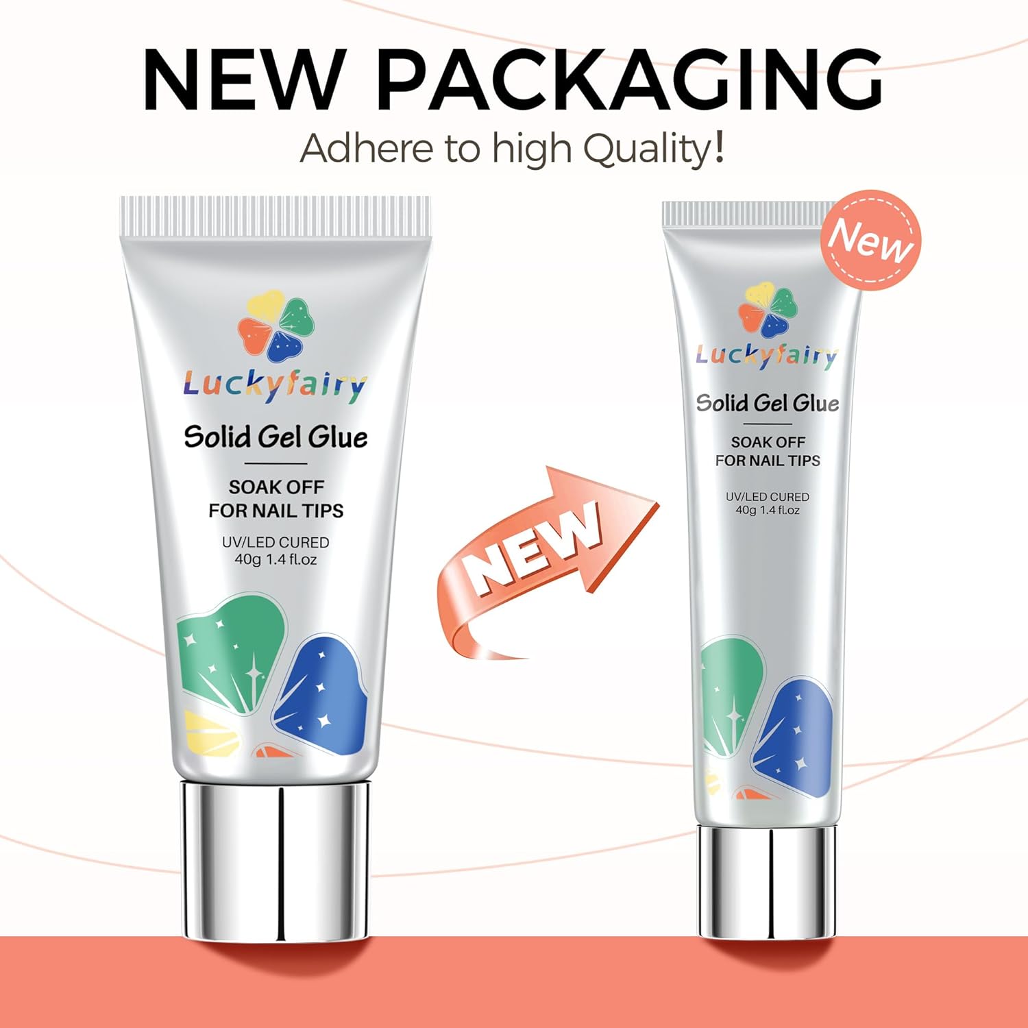 40ml Super Strong Nail Glue Soft Solid Gel Nail Glue for Press Ons Acrylic Nails, Mess Free, Lamp Curing Needed, Durable & Long-Lasting-Velvo Beauty