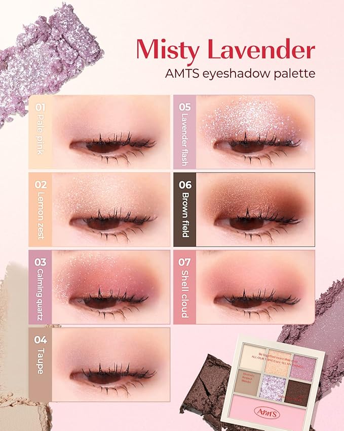 AMTS Eyeshadow Off Sienna & Misty Lavender Palettes Set, Valentine's gifts for teen girls, women | Matte Shimmer Metallic, Long Lasting-Velvo Beauty