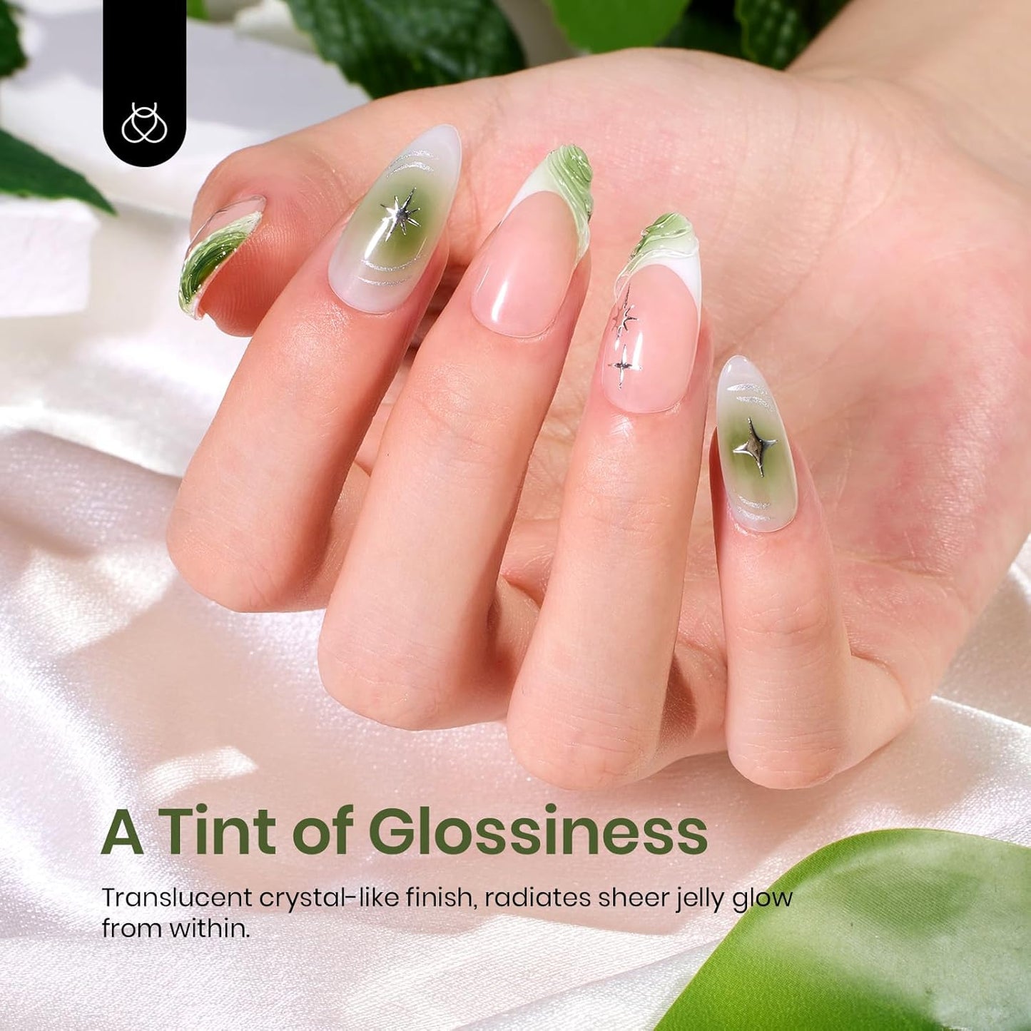 Beetles Green Gel Nail Polish - 15ml Olive Green Natural Jelly Gel Polish Fall Color Sheer Translucent Effect Soak Off UV Nail Art DIY Manicure Gift for Women-Velvo Beauty