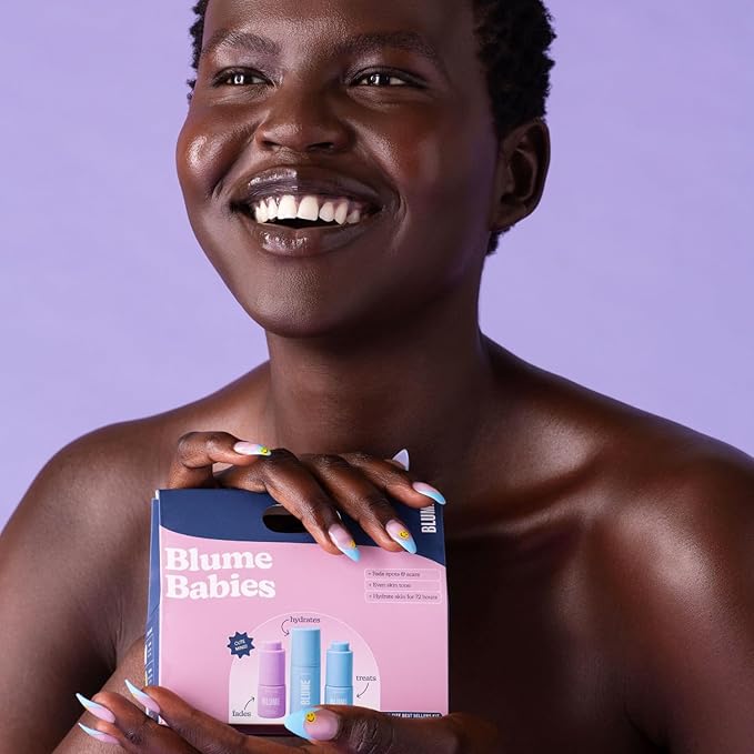 Blume Babies Travel Size Skincare - Skincare Gift Set Includes Meltdown Acne Oil, Milky Fade Dark Spots Serum, and Meltdown Gel Cream Face Moisturizer for Acne and Blemish Prevention (3 Count)-Velvo Beauty