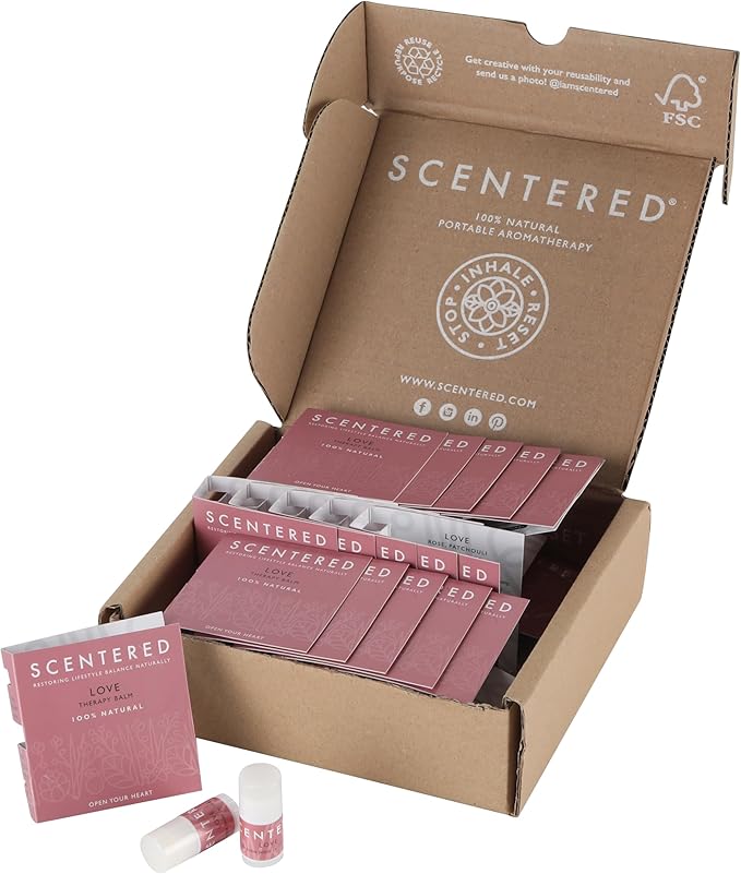 Scentered Party Favors for Wedding, Anniversary, Birthday - 30 x Mini Aromatherapy Inhaler Balm Sticks - Love: Enchanting Essential Oils Blend - Adult Party Favors for Women & Men-Velvo Beauty